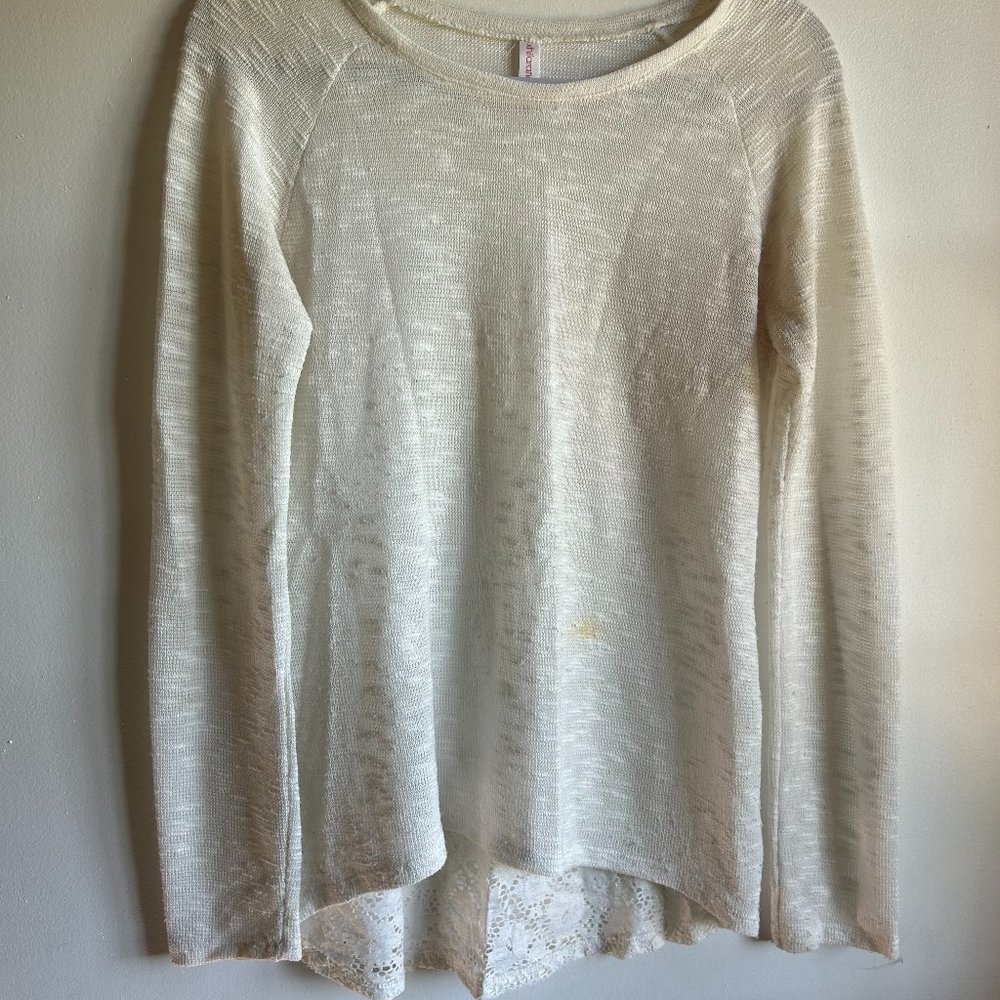 Xhiliration womens size Large off white long sleeve top